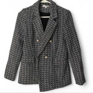 Chic Black and White Nanette Lepore Tweed Blazer